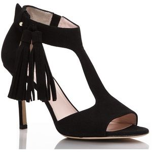 Kate Spade Suede black Heels with Tassel